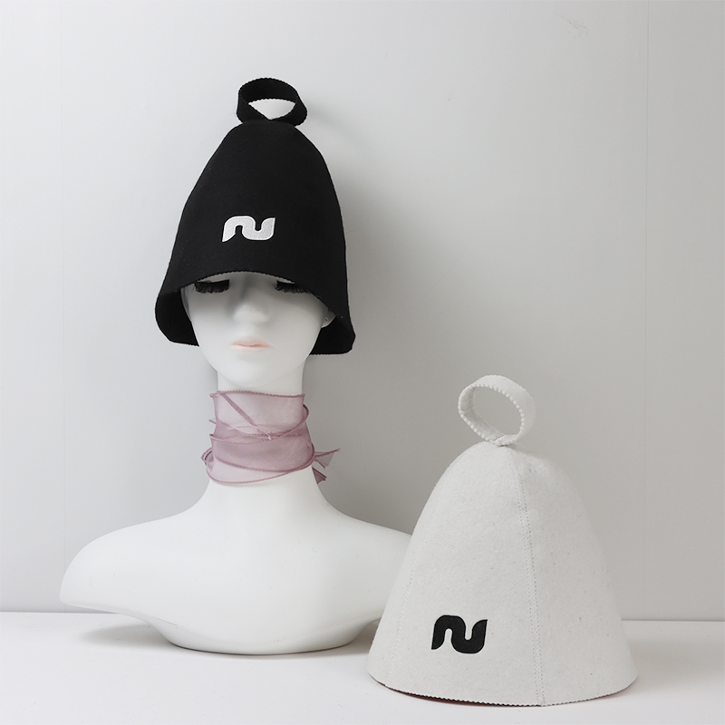 Wool Felt Sauna Hat Unisex Felt Bath Hat for Healing Baths Accessories Sauna Hat Head Cover