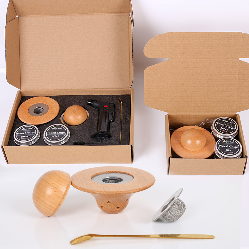 Old Fashioned High Quality Cocktail Whiskey Smoker Kit with Torch Wood Chips for Italy Big Whale Dinkelacker