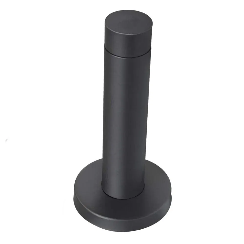Stainless Steel Matt Black Door Stop Wall Mounted Doorstop Rubber Buffer Stopper