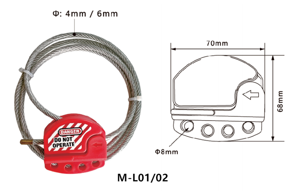 Adjustable Stainless Steel Safety Cable Lock for Universal Use