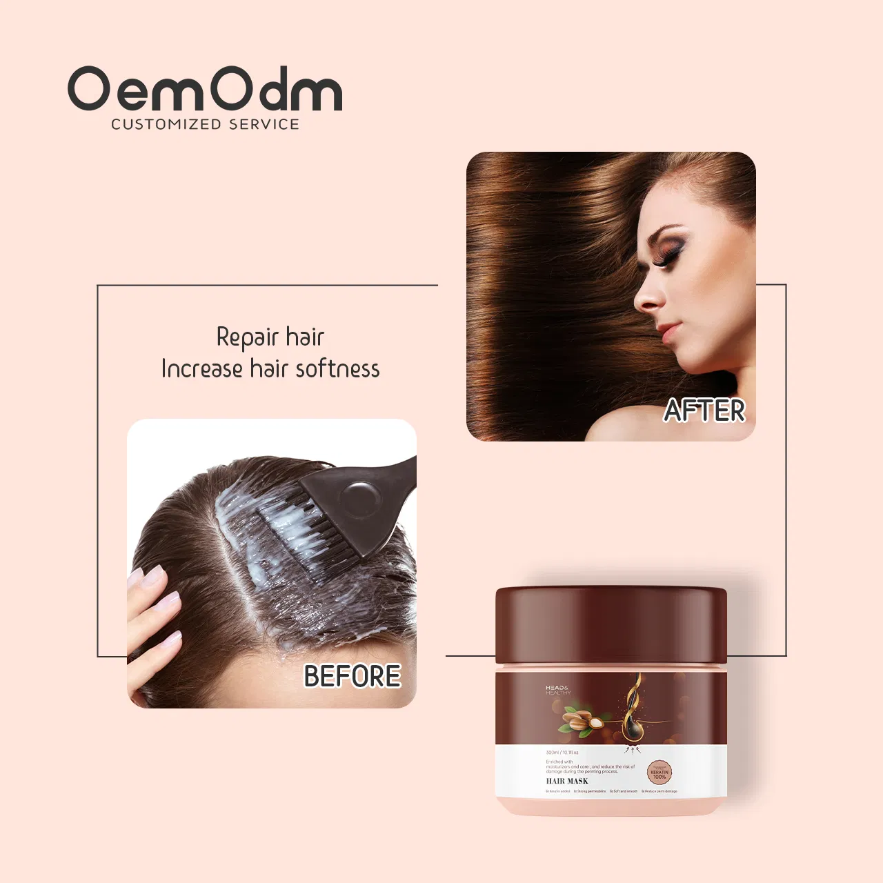 Revitalizing Hair Conditioner Shampoo Keratin Treatment Products with Collagen for Ultimate Hair Care Hair Mask 500ml