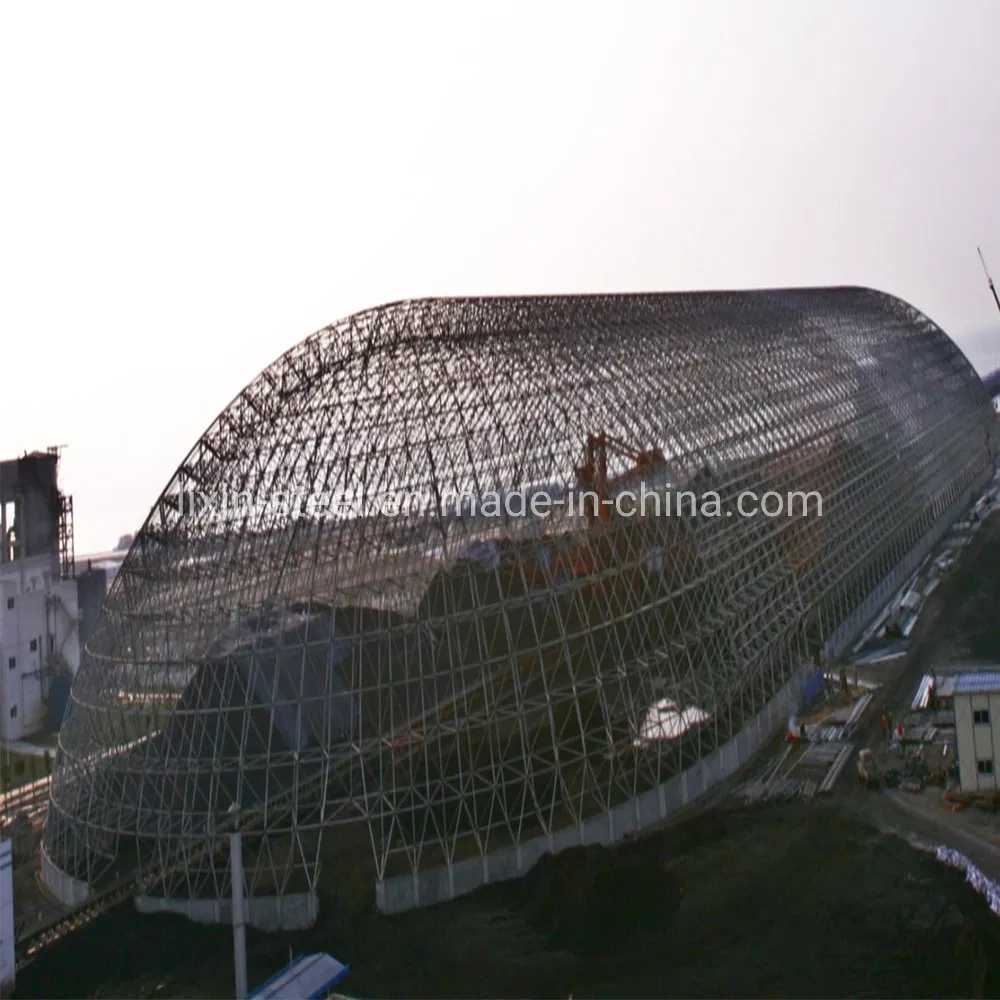 Arch Steel Structure Space Truss Roof Prefab Steel Frame Hangar Building