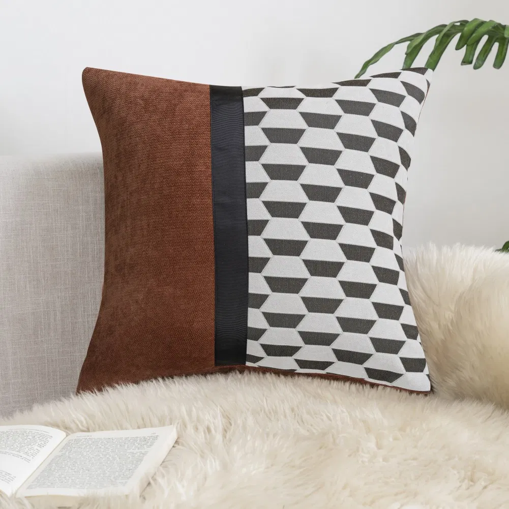Decorative Throw Pillow Covers 18X18 Inches Textured Chenille Square Pillow Covers for Couch Sofa Bed Living Room