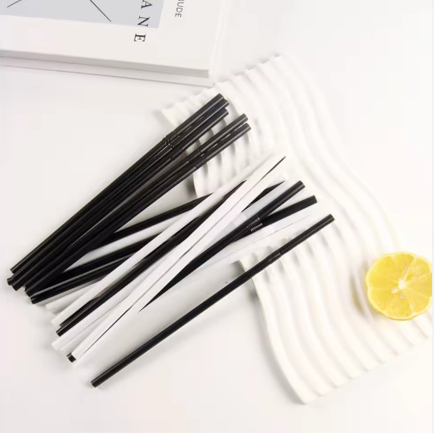 Premium Black Flexible Plastic Drinking Straws - Individually Wrapped for Convenience