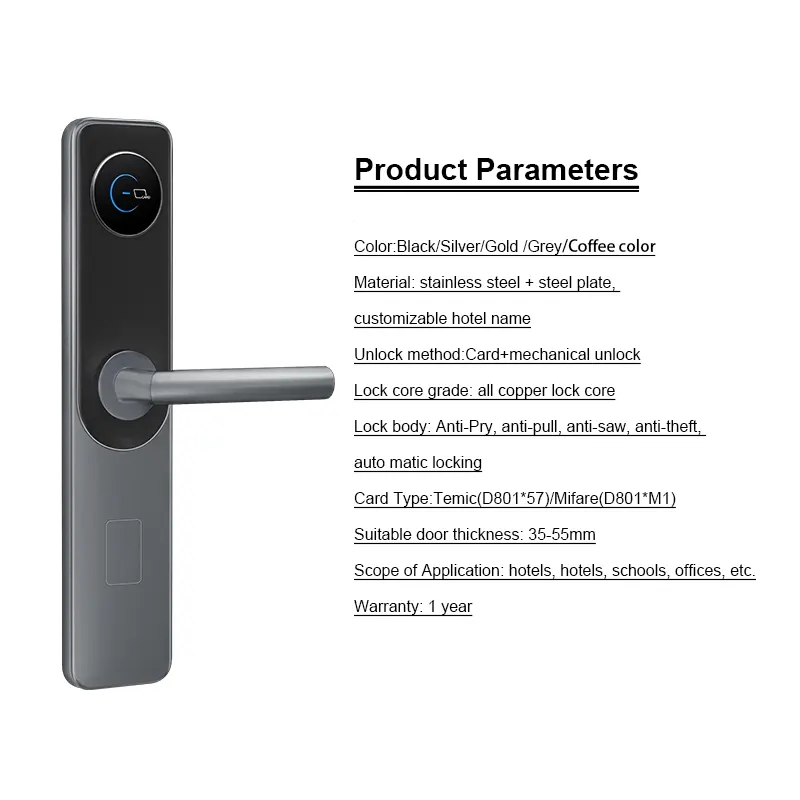Hotel Room Lock Intelligent Electronic Safe Hotel Door Lock with Software and Card Encoder