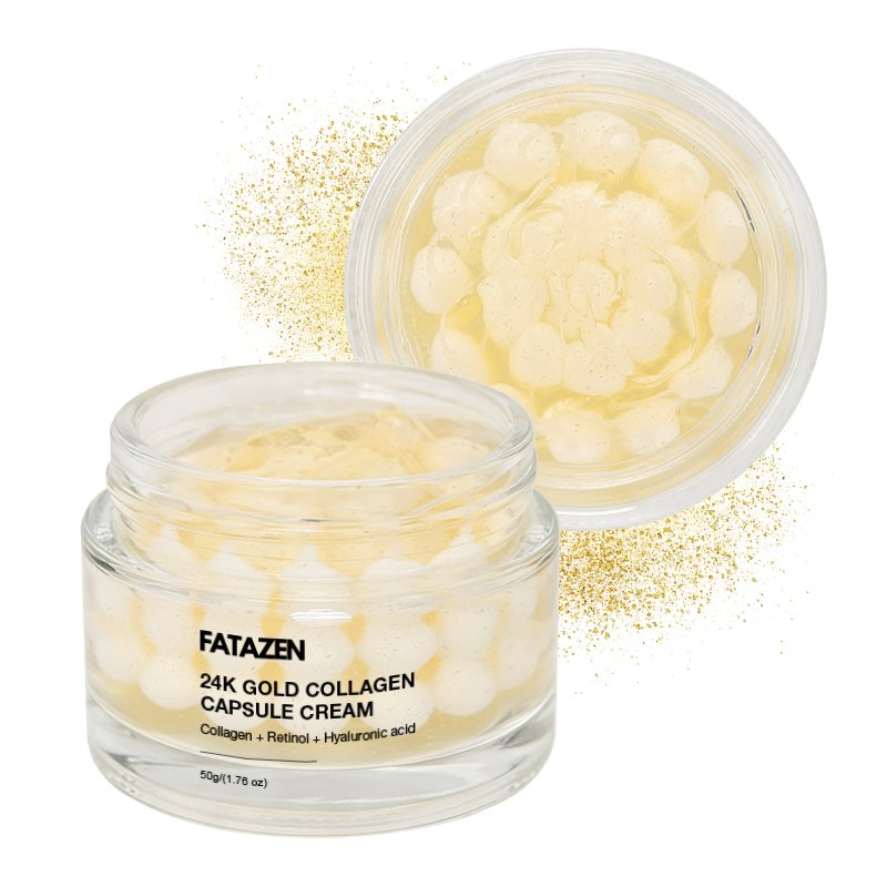 OEM ODM Reduces Wrinkles Firms Skin Hyaluronic Acid Retinol Formula Adjustable Ratios Anti-Aging 24K Gold Collagen Capsule Cream