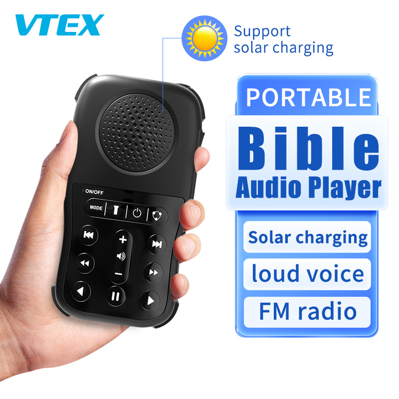IP54 Waterproof Solar Charging Portable MP3 Speaker Audio Bible Player