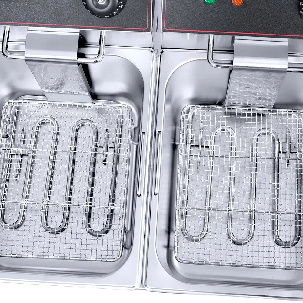 Table Top Stainless Steel French Fries Machine 1 Tank 1 Basket Commercial Potato Chip Fryer Electrical Deep Fryer