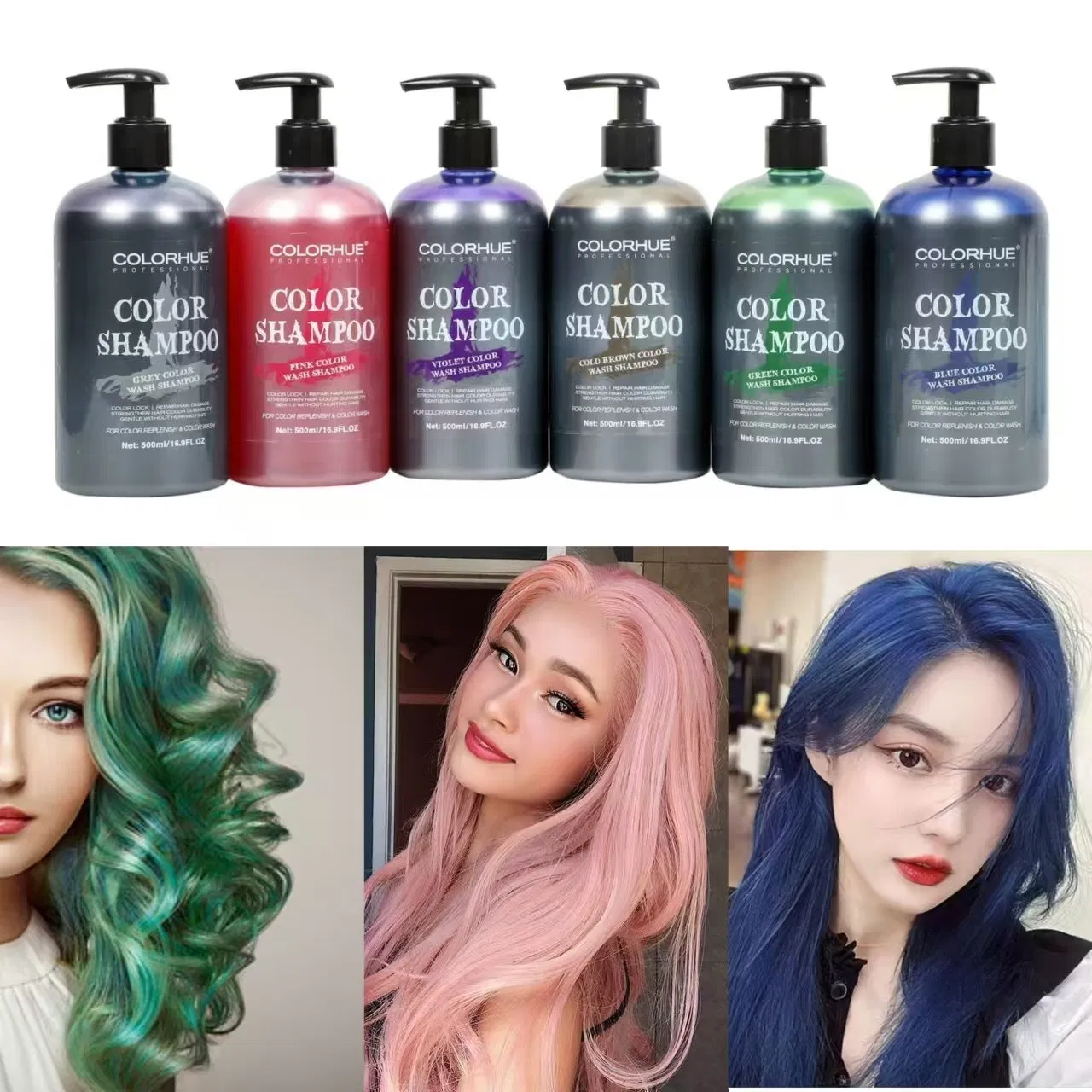 Dyeing Cream Shampoo Hair Colour Organic Color Shampoo and Conditioner Effect for Home Use Dye Hair Shampoo 500ml
