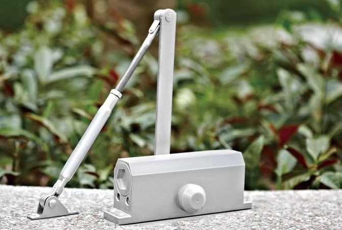 Door Closer Commercial Grade Size 4 Spring Hydraulic Automatic Aluminum Finish Hardware