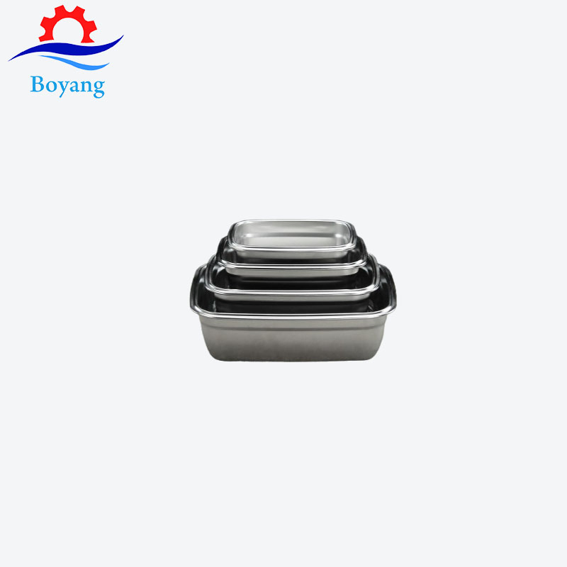 304 Stainless Steel Rectangular Food Preservation Lunch Preparation Storage Box Container Set