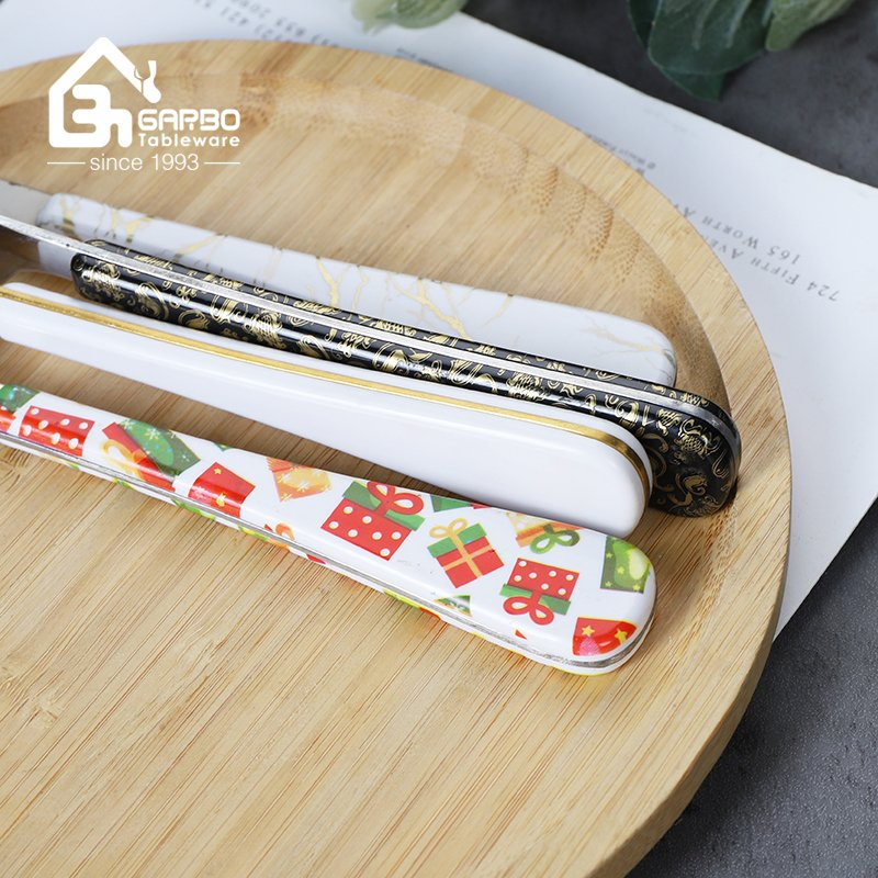 Durable ABS Plastic Handle Steak Knife with Vibrant PVD Color Finish