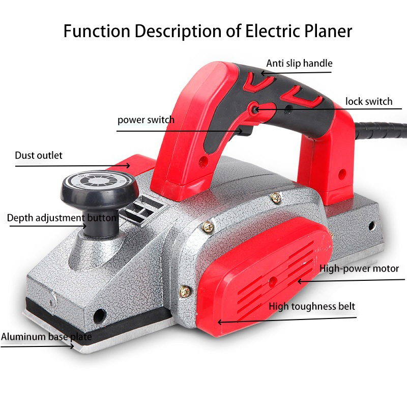 Электрорубанок 220В 1600Вт для деревообработки