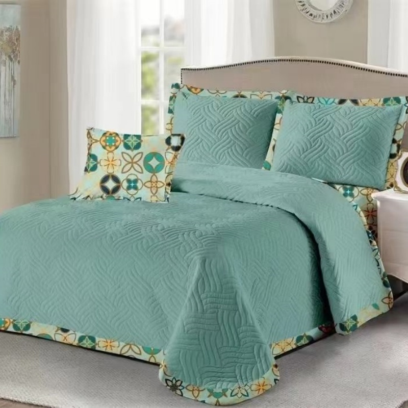 Home Lodge Cabin 3-Piece Reversible Bedspread Full Queen Size Quilt with 2 Shams