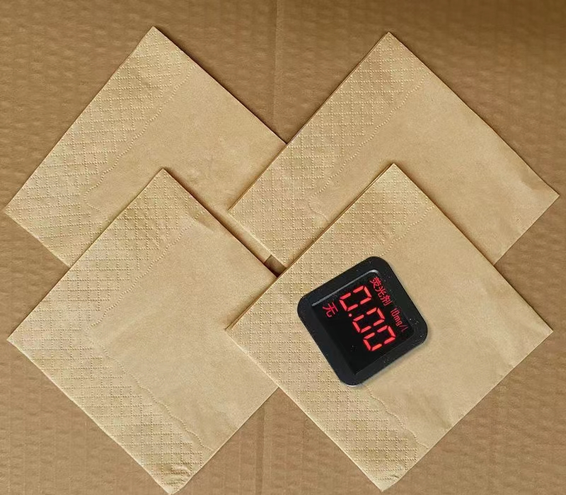100% Bamboo Pulp Brown Napkin Paper 2 Ply 1/4 Quarter Fold Napkin