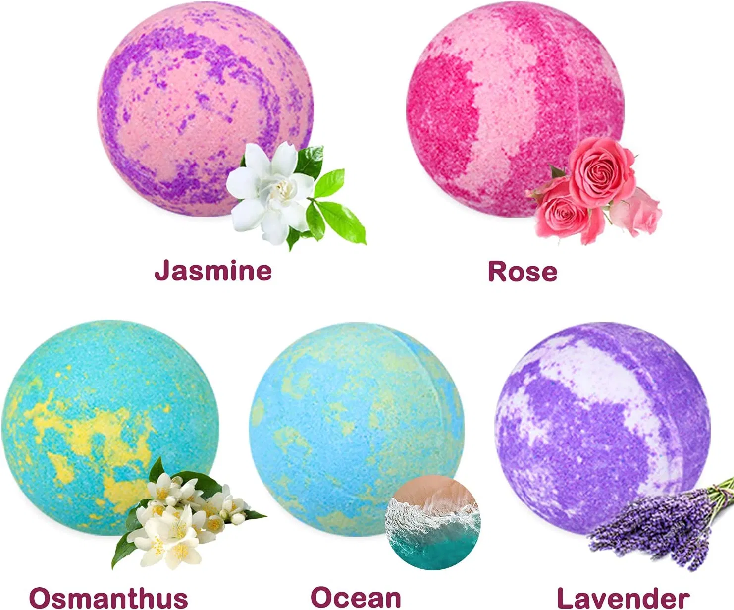 Fragrance Large Bubble Bath Bombs Essential Oil with Scented Candles Set Bubble Bath Bombs Set