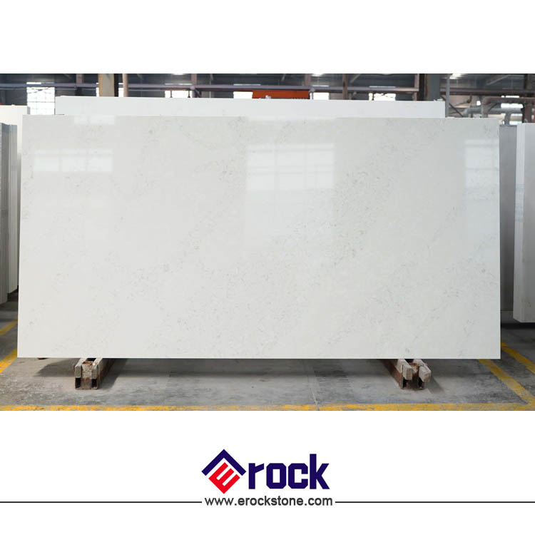 White Bianco Carrara Marble Polished Artificial Quartz Stone for Countertops