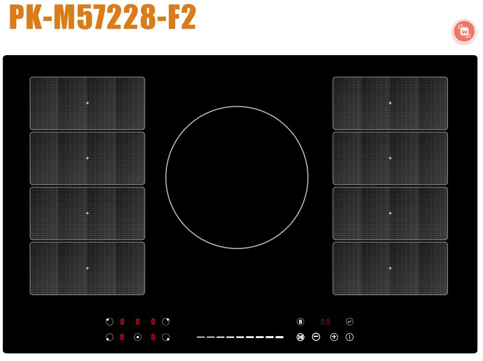 Pure Copper Heat Coil 4-Burner Touch Control Cooktop with 2000W