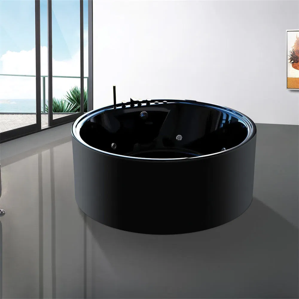 Акриловая ванна овальная отдельностоящая черная