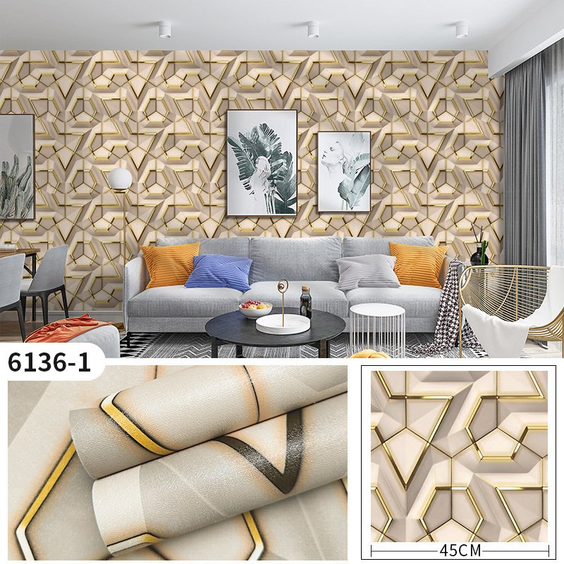 New Arrival Geometric Wallpaper PVC Waterproof Peel & Stick Wallpapers for Sofa Background Wall Decor