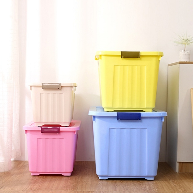 Пластиковый контейнер для хранения с крышкой, 80 л