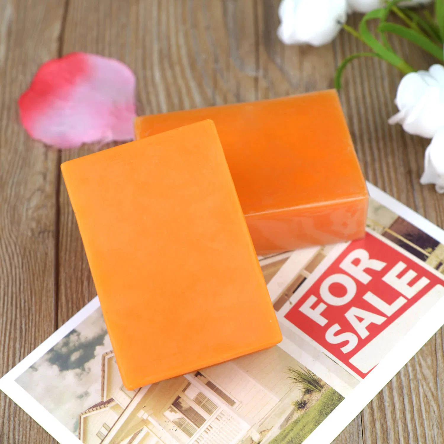 200g Solid Herbal Kojic Acid Papaya Soap Handmade Bar for Acne & Dark Spots Brightening Body & Hand Care