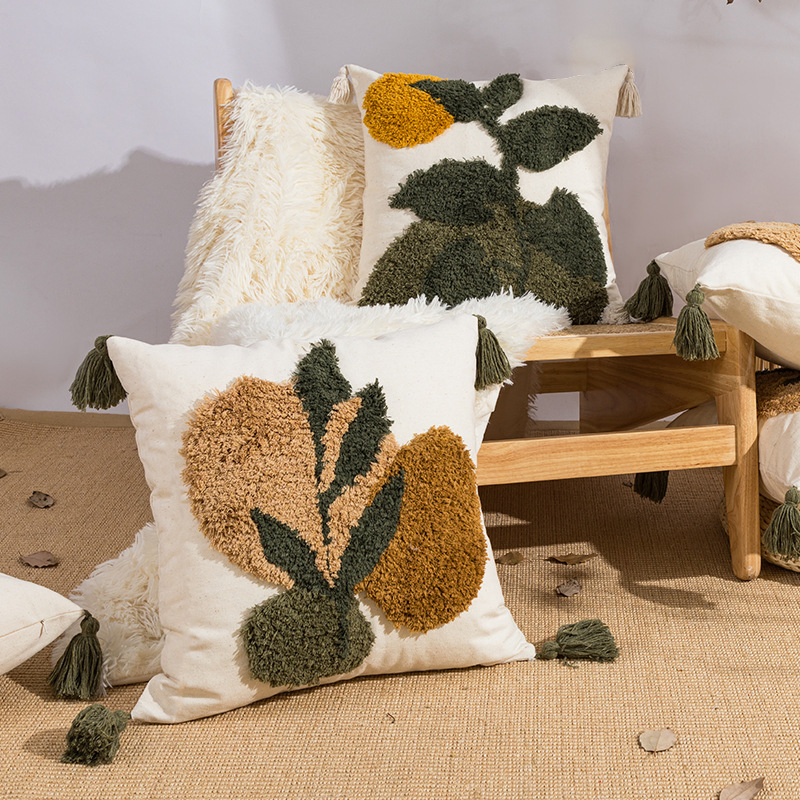 Embroidered Decor Pillow Cover Cushion Case Boho Tassel Pillowcase Nordic Living Room