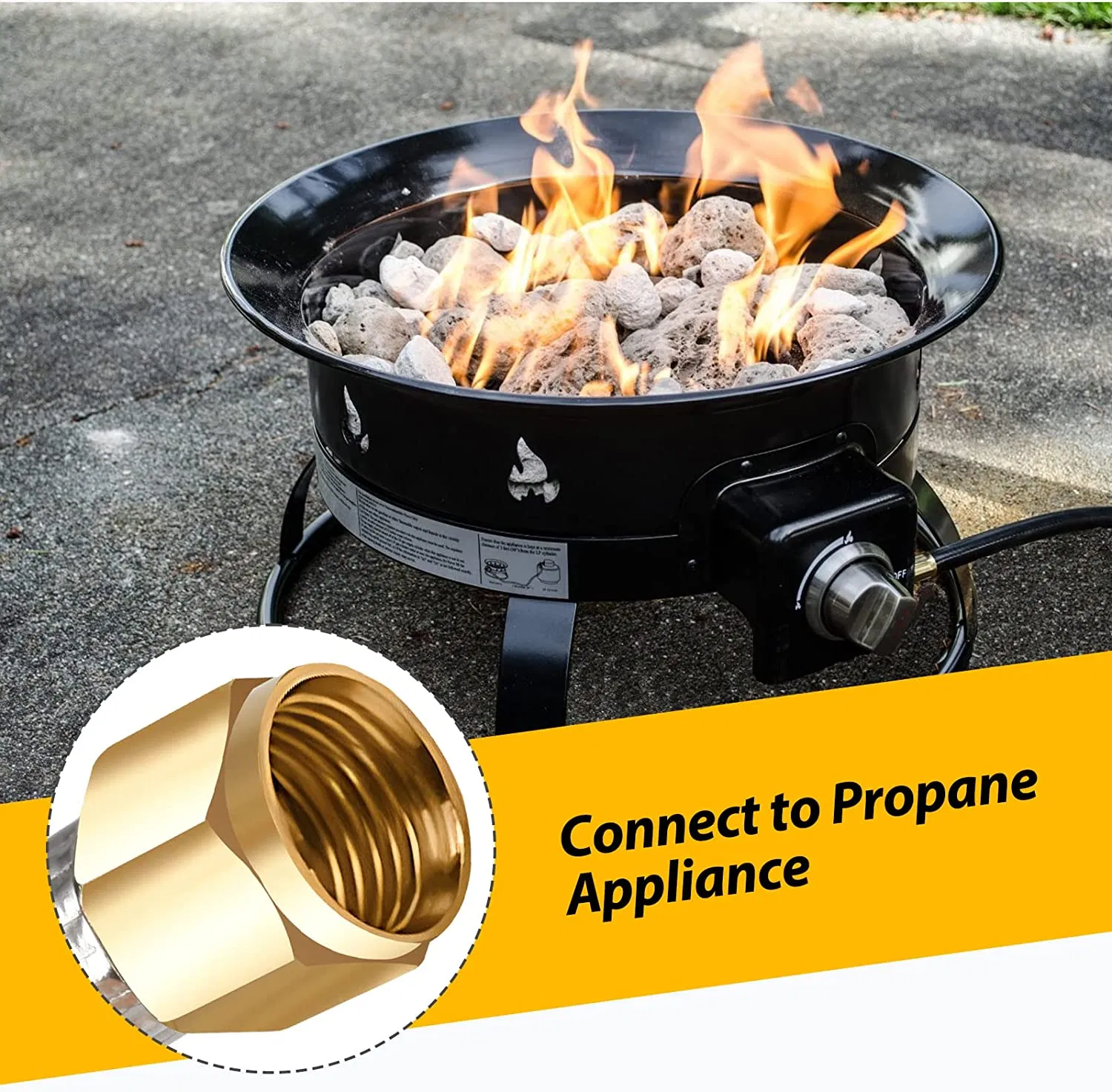 12FT Propane Gas Hose Assembled with Both 3/8" Female Flare