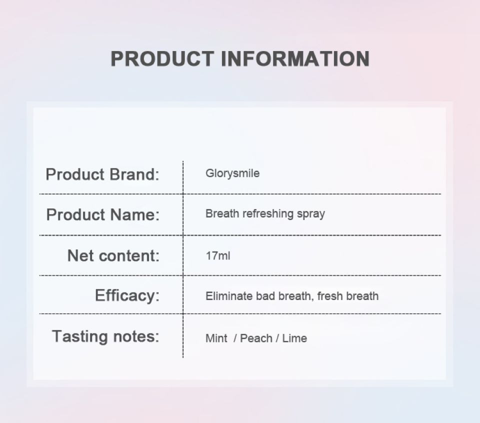 Portable 17ml Cool Mint Breath Spray No Sucrose Clean Breath Spray Mouth Spray for Bad Breath
