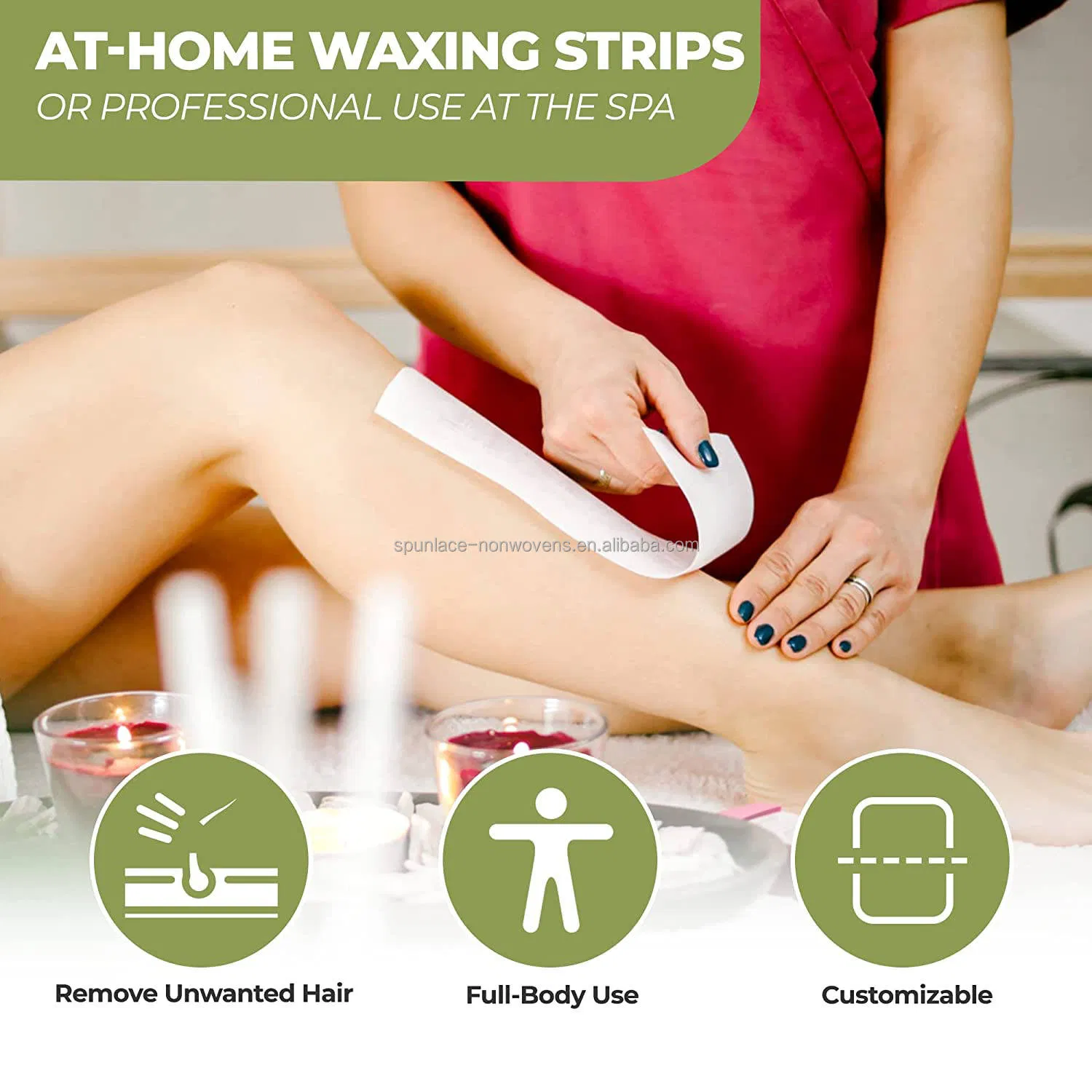 Beauty Salon Body Hair Removal Disposable Depilatory Roll Nonwoven Wax Strip