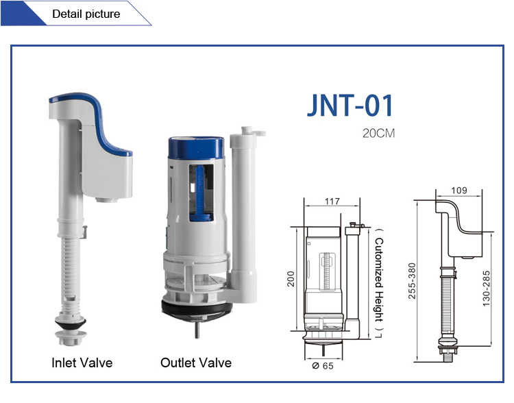 Toilet Tank Fittings for Ceramic Bowl