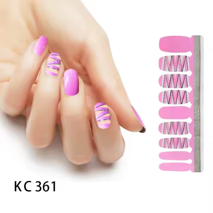 Purple Polish Korean Glaze Wraps Gel Sticker Nail Strips