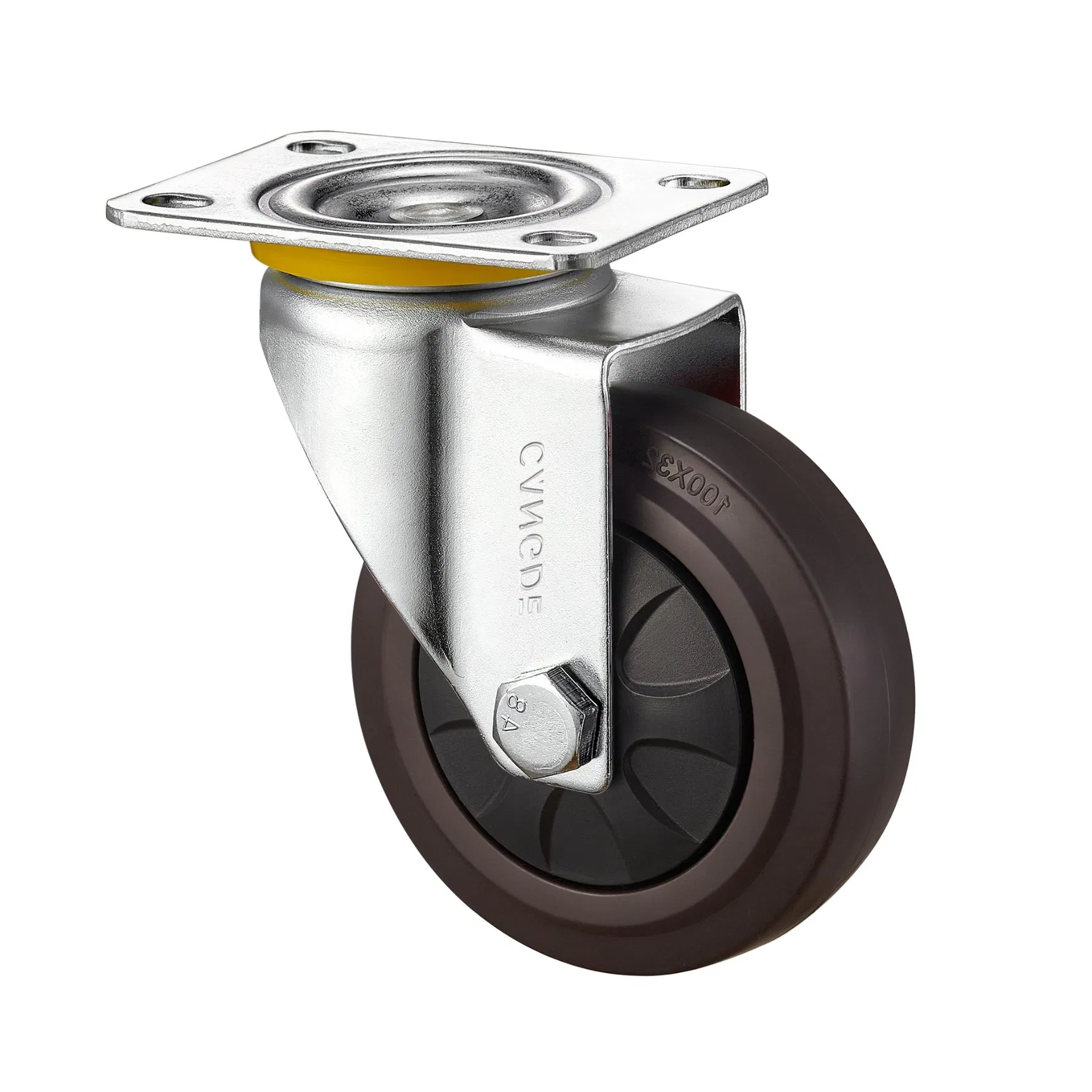2.5 Inch 3 Inch 4 Inch 5 Inch Medium Duty Casters - Brown TPR Soft Rubber Wheels