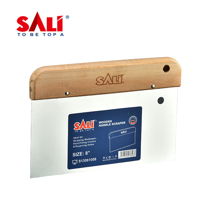 Sali 6'' 0.5mm Stainless Steel Wooden Handle Scraper