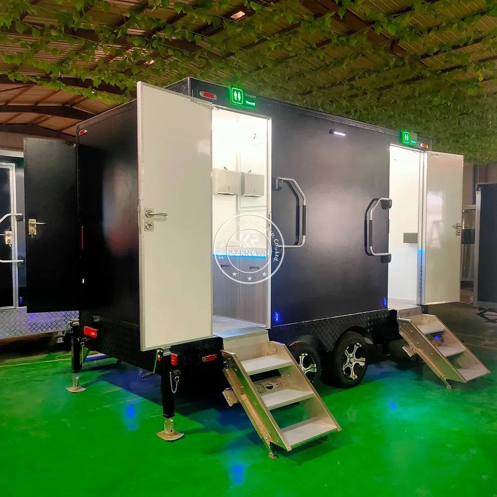 Portable Restroom Trailer Luxury VIP Mobile Portapotty with Shower and Toilet for Outdoor Use