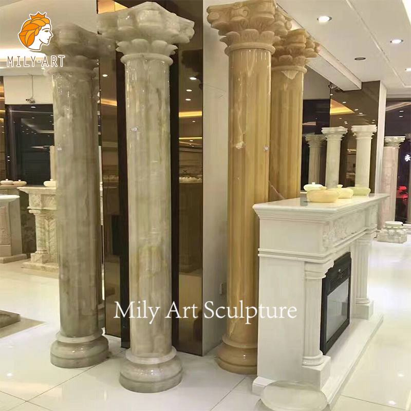 Decorative White Stone Marble Estatua Pillars Column