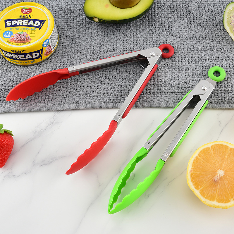 Premium Silicone Nylon Food Tongs Stainless Steel Durable Food - Serving Tongs