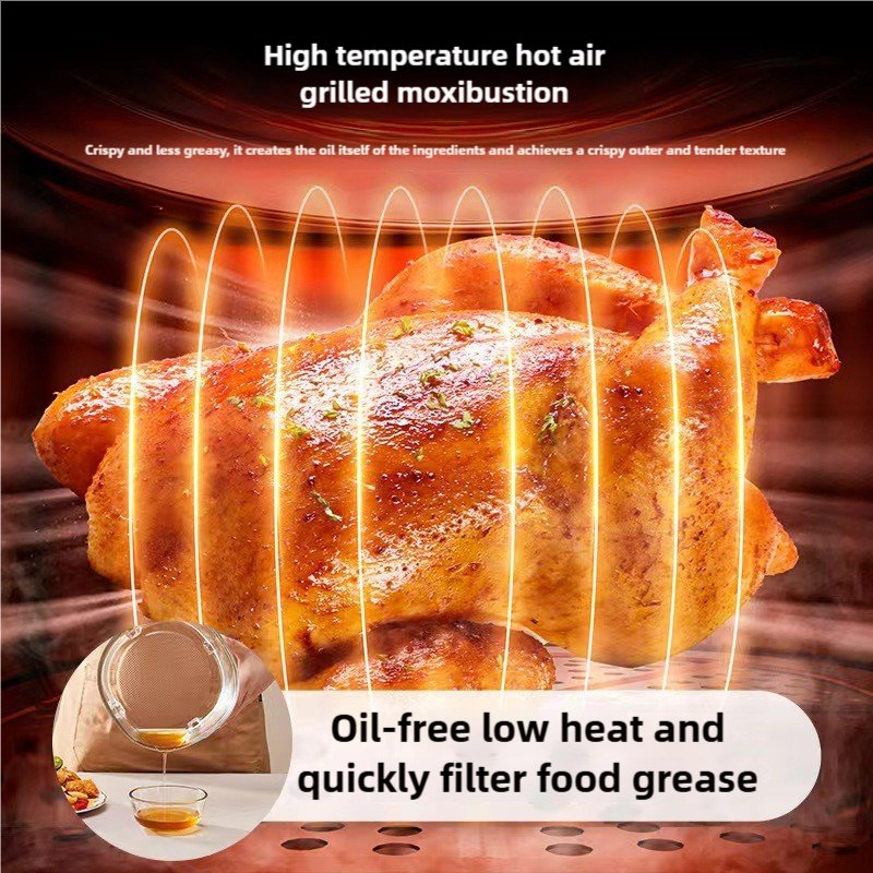 Wholesale No Oil Healthy Green Ivory Round Auto off 4L Visible Digital Electric Air Fryer