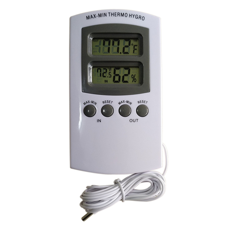 Indoor Outdoor Thermo Hygrometer Digital with Probe Sensor