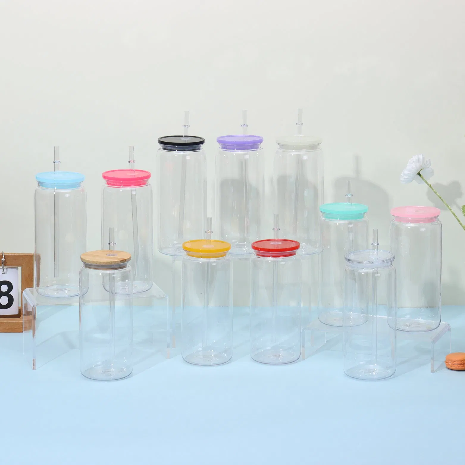 High Borosilicate Glass Double Wall Mug New Arrival DIY Coffee Water Cup Sublimation Snow Globe Tumbler for Drinking Water