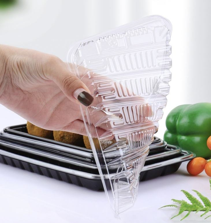 Custom Recycled Clear Disposable Stackable Plastic Fruit Vegetable Tray Packaging for Supermarket