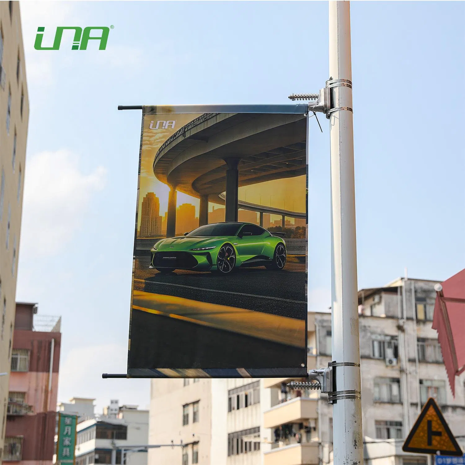 Metal Avenue Light Pole Advertising Poster Fixture Banner Hanging Kits