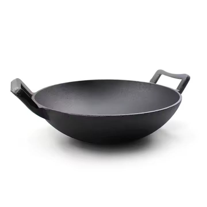 Cast Iron Cookware Manufacturer Wok Pan/ Grill Wok/ Cast Iron Wok