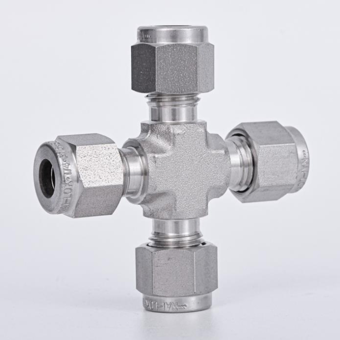 Nai Lok Hc276 Union Cross Four Way Pipe Joint Forged SS316 Tube Fittings Compression Cross