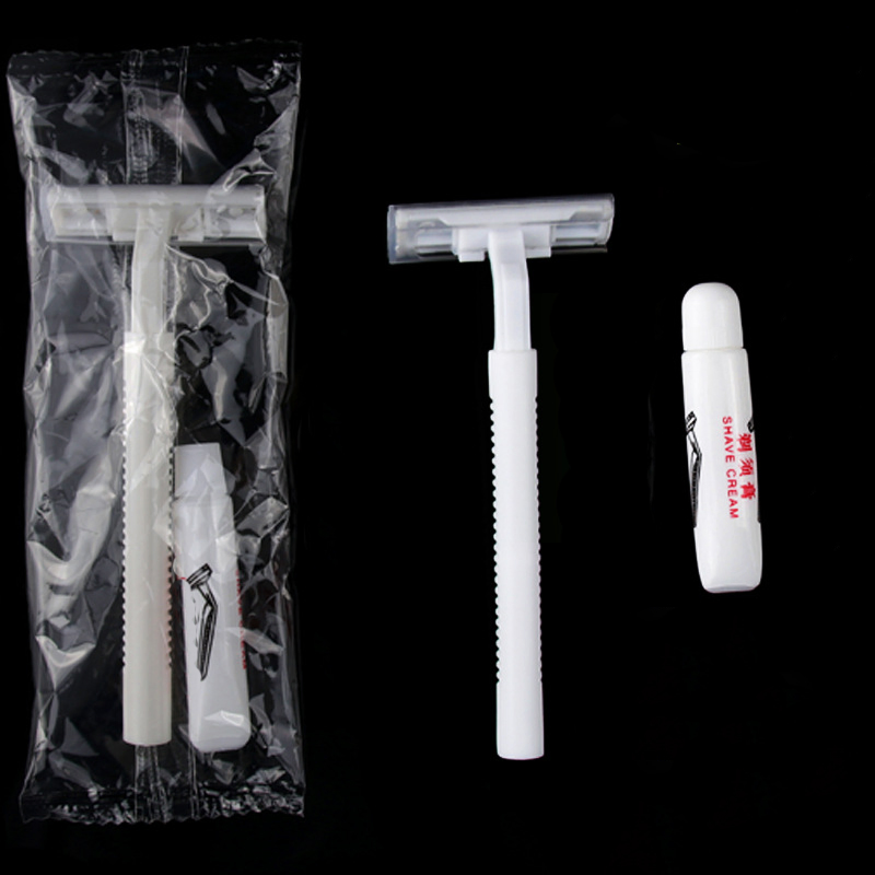Hotel Plastic Razor with Shave Cream Men Shaving Disposable Razors