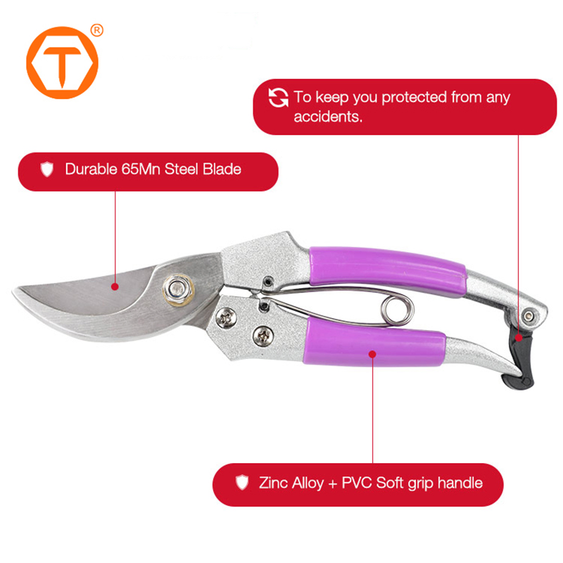 65mn Hand Plant Trimmer Alloy Manual Pruning Shear Cutter Garden Scissors Secateurs for Pruning