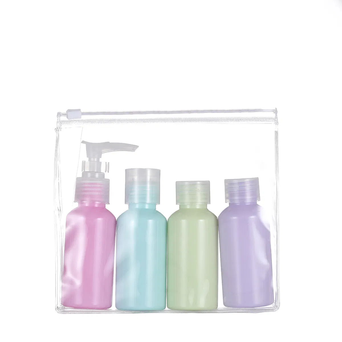 Refillable Outdoor Travel Kit Personal Care Bottle Set 4PCS Portable Bottles with Bag