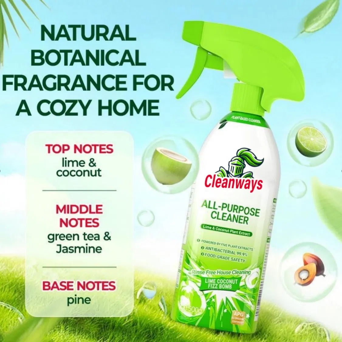 Multipurpose Cleaner Highly Effective Remove Dirt Natural Plant-Based Ingredients for Refrigerator Microwave Oven