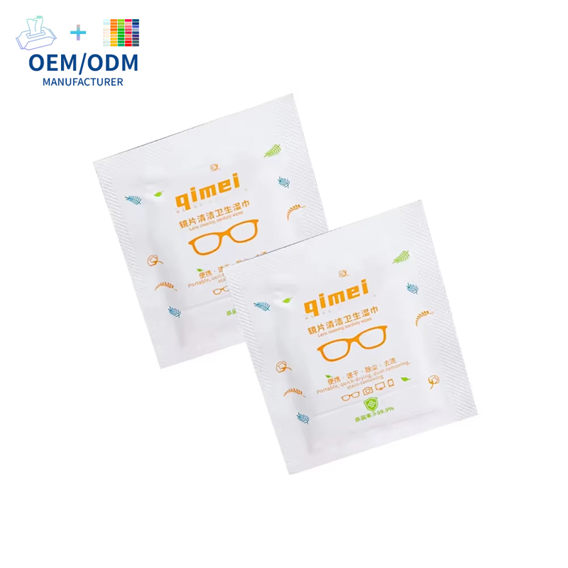 Customized OEM Individual Wrapped Optical Lens Wet Wipes Eyeglass Cleaning Wipes for Cameras Mobile Phones Tablets Portable Travel Cleaner Wet Wipes