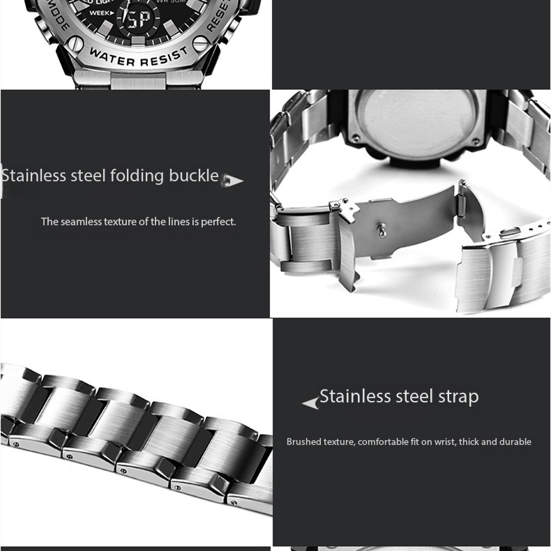 Stainless Green Surface Diameter 40mm Ga2100/Ga110 GM2100 Plastic Hot Selling Unisex for Men & Women Alloy Stainless Steel Band Pointer Chronograph Smart Watch